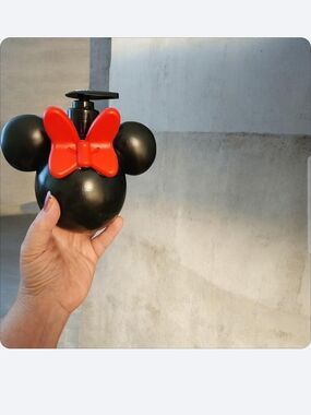 Minnie Mouse Shaped Black Soap Dispenser with Red Bow■ Cud B Used 4 Lotion 2